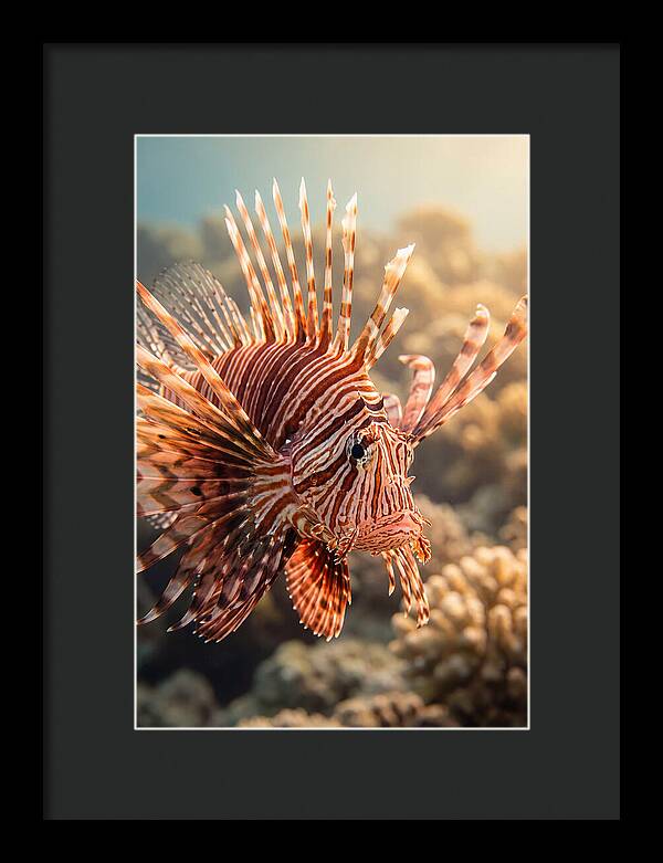 Red Lionfish In Coral Reef