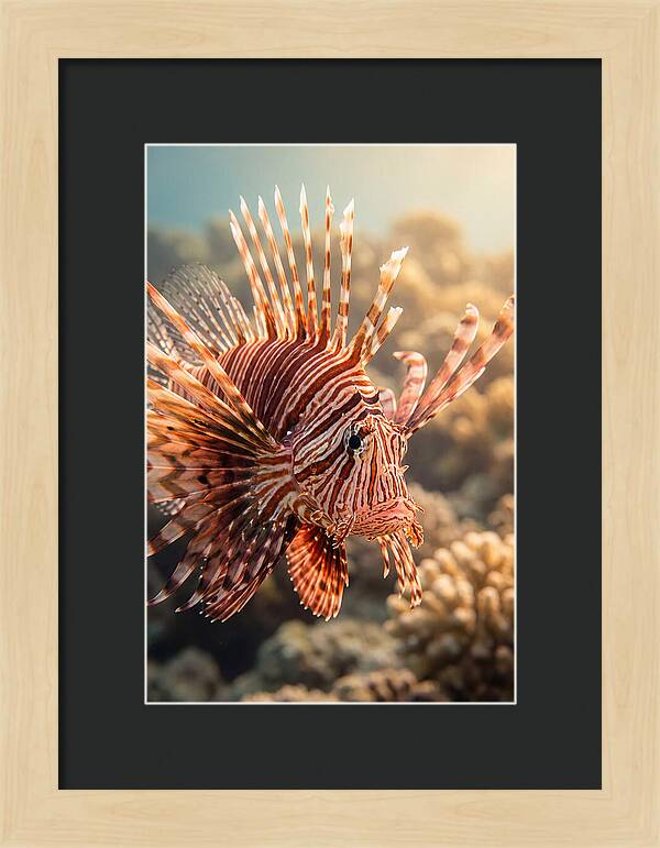 Red Lionfish In Coral Reef