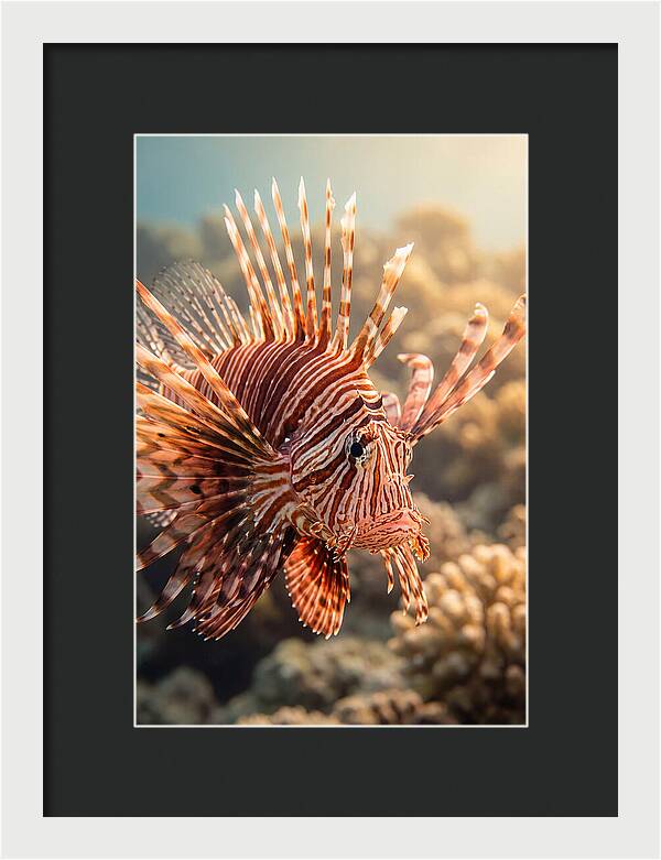 Red Lionfish In Coral Reef