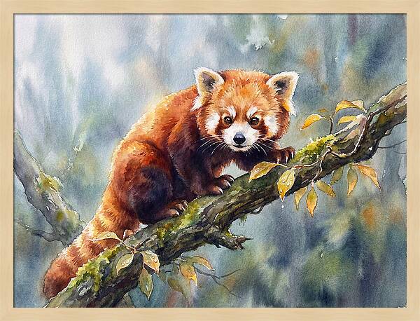Red Panda Among The Leaves