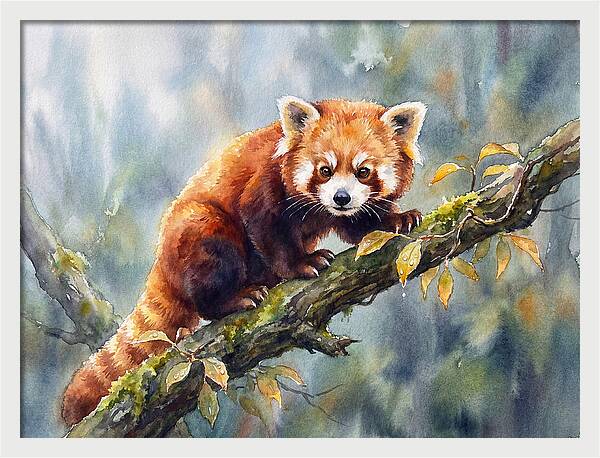 Red Panda Among The Leaves