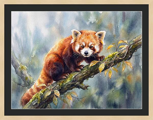 Red Panda Among The Leaves