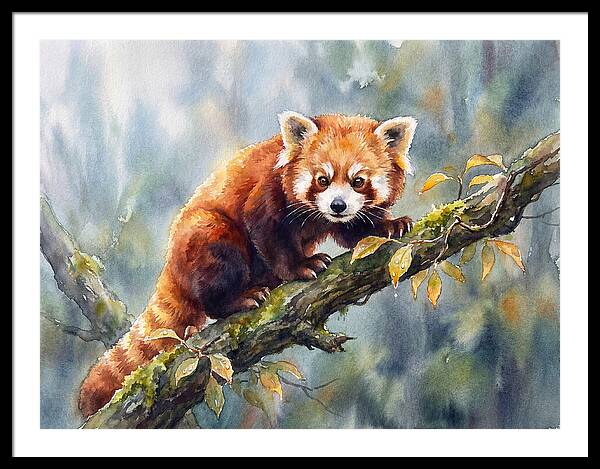 Red Panda Among The Leaves