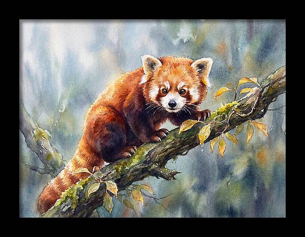 Red Panda Among The Leaves
