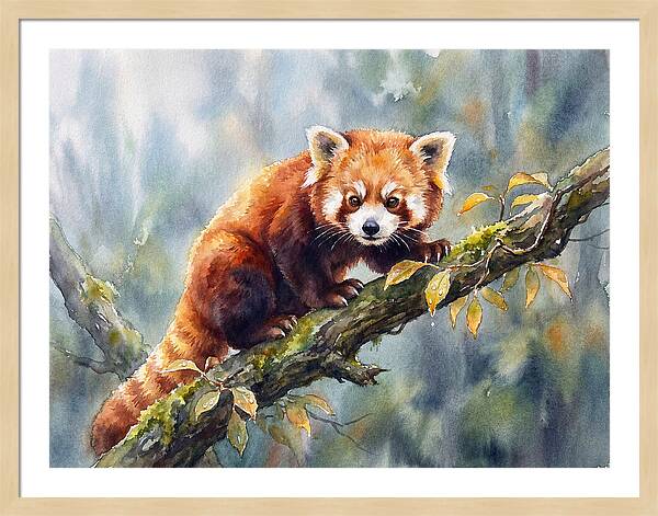 Red Panda Among The Leaves