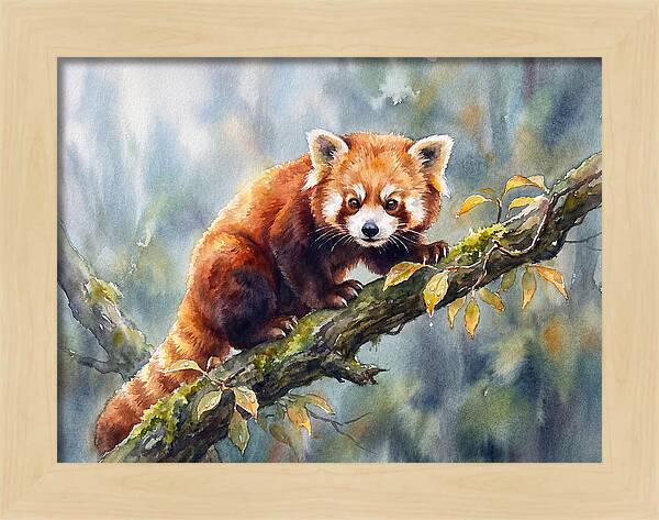 Red Panda Among The Leaves