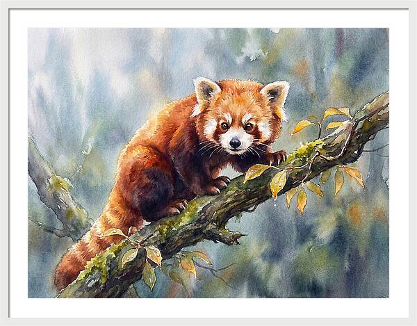 Red Panda Among The Leaves