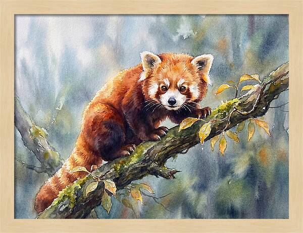 Red Panda Among The Leaves