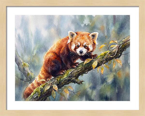 Red Panda Among The Leaves