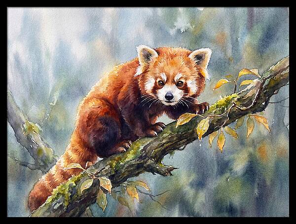 Red Panda Among The Leaves