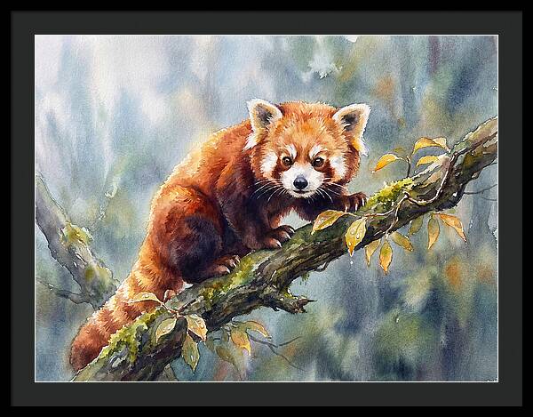 Red Panda Among The Leaves