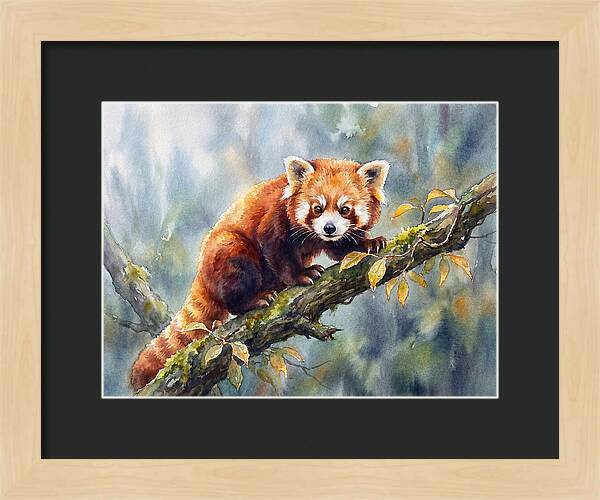 Red Panda Among The Leaves