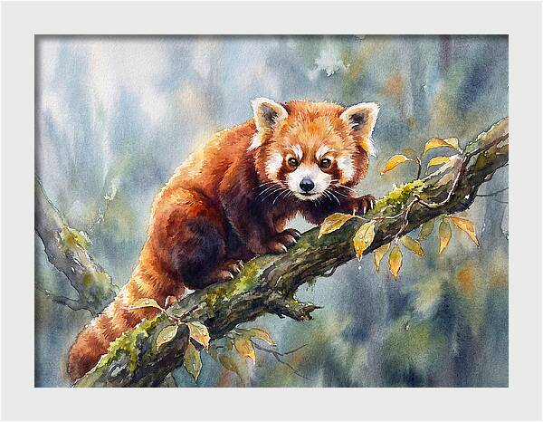 Red Panda Among The Leaves