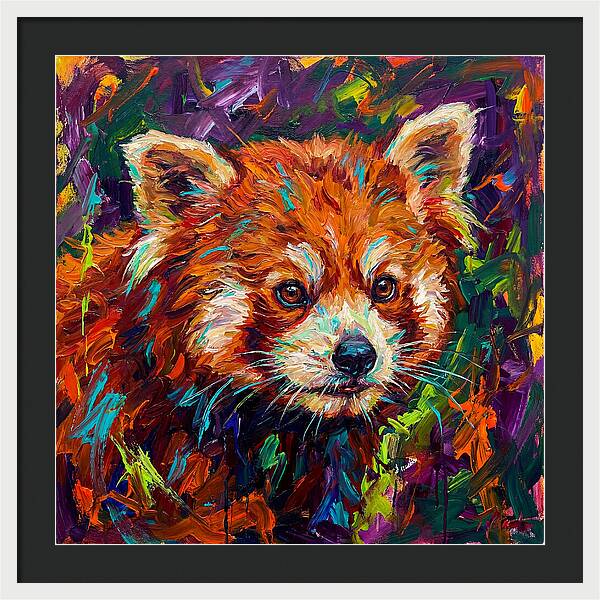 Red Panda In Vibrant Colors