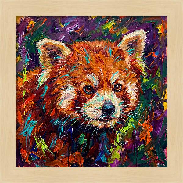 Red Panda In Vibrant Colors