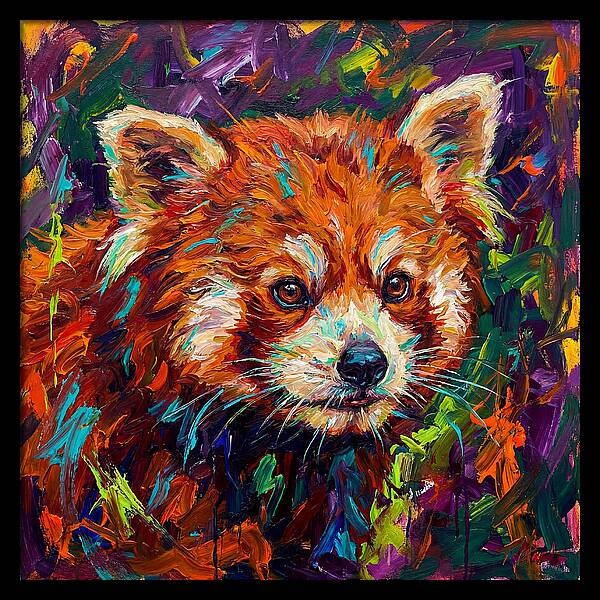 Red Panda In Vibrant Colors