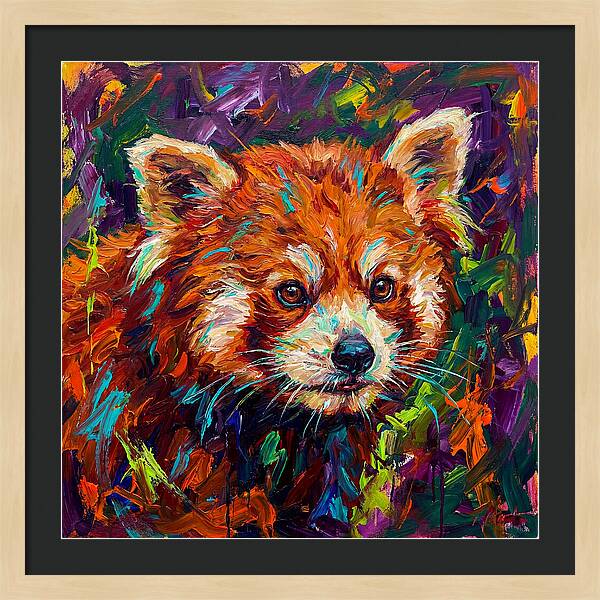 Red Panda In Vibrant Colors