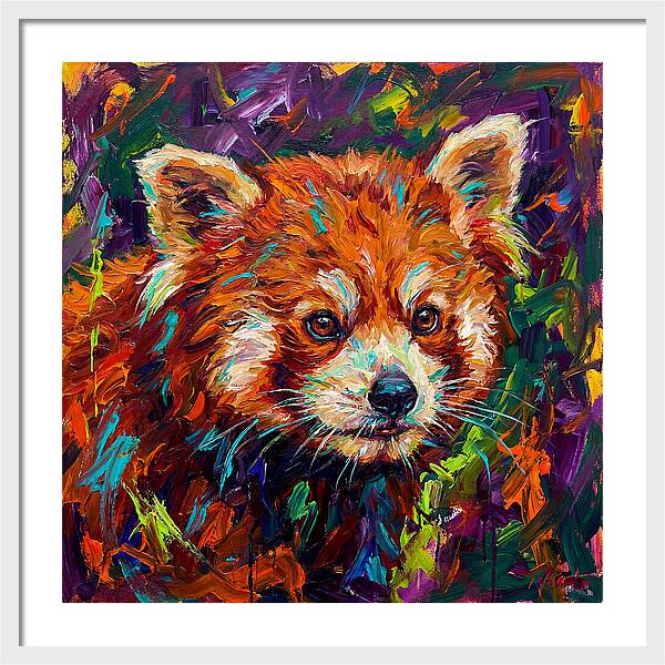 Red Panda In Vibrant Colors