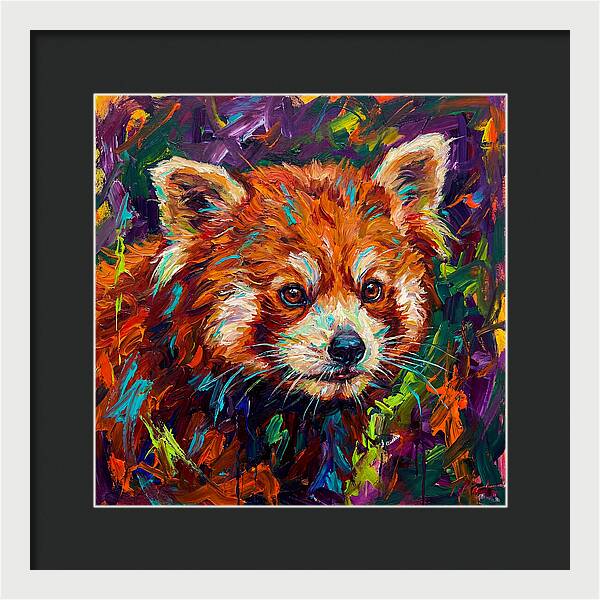 Red Panda In Vibrant Colors