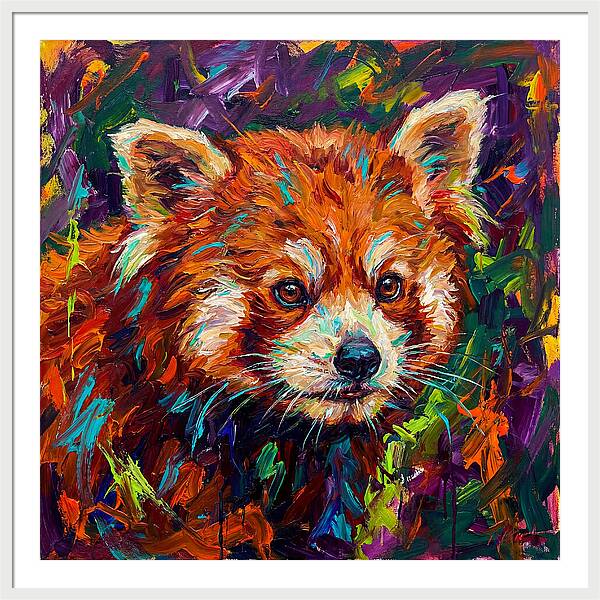 Red Panda In Vibrant Colors
