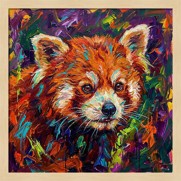 Red Panda In Vibrant Colors
