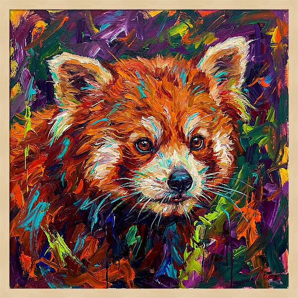 Red Panda In Vibrant Colors