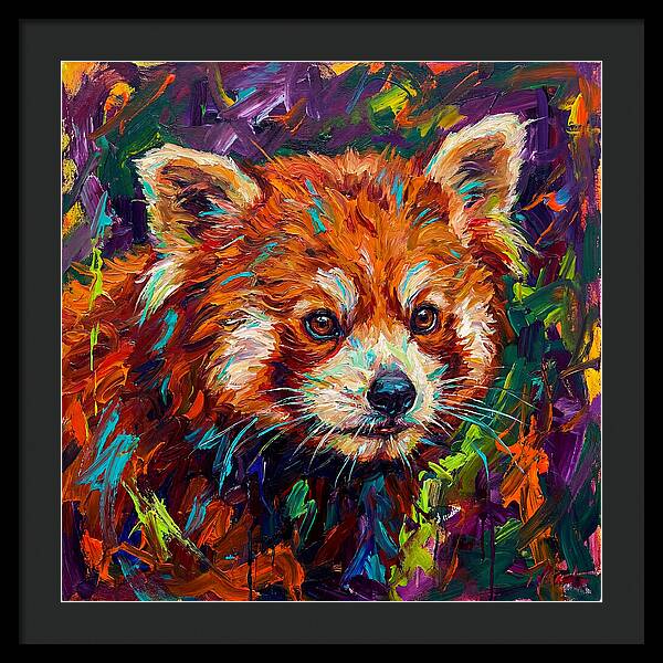 Red Panda In Vibrant Colors