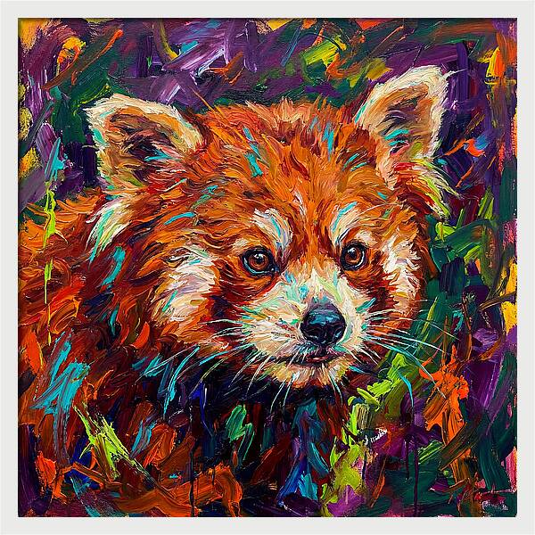 Red Panda In Vibrant Colors