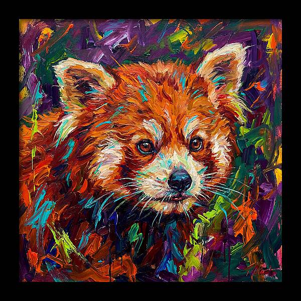 Red Panda In Vibrant Colors