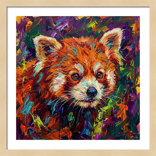 Red Panda In Vibrant Colors