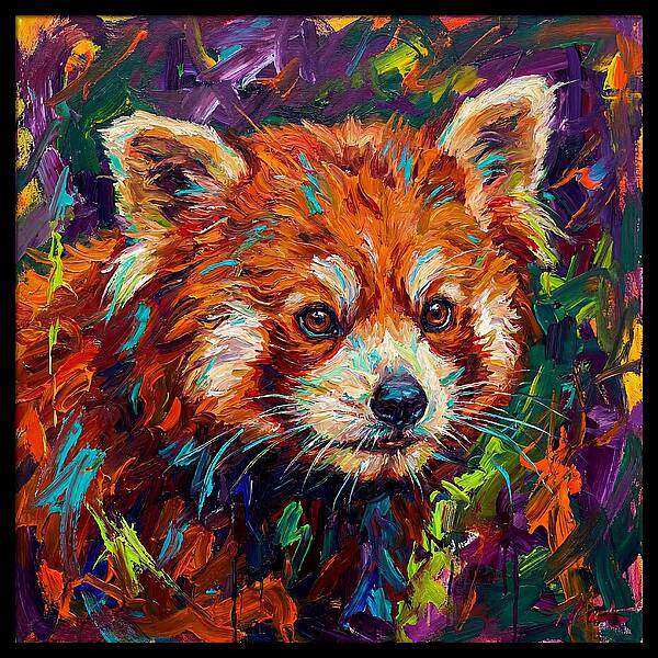 Red Panda In Vibrant Colors