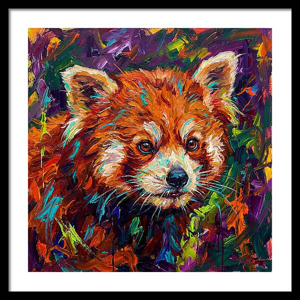 Red Panda In Vibrant Colors