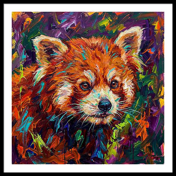 Red Panda In Vibrant Colors