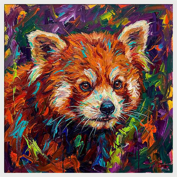 Red Panda In Vibrant Colors