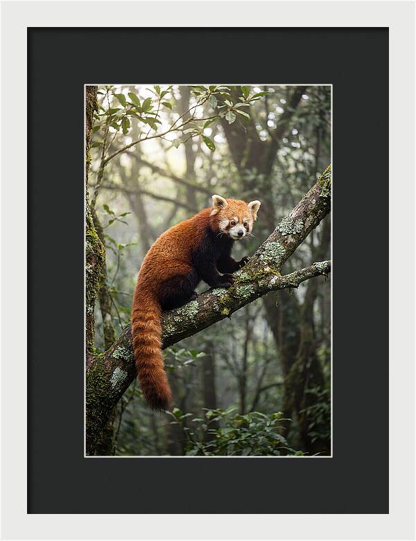 Red Panda Perched In Nature