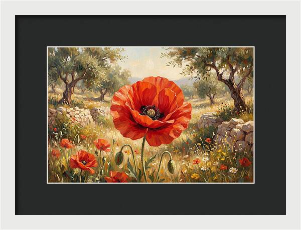 Red Poppy In Bloom