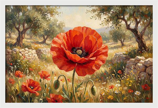 Red Poppy In Bloom