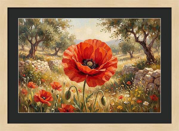 Red Poppy In Bloom