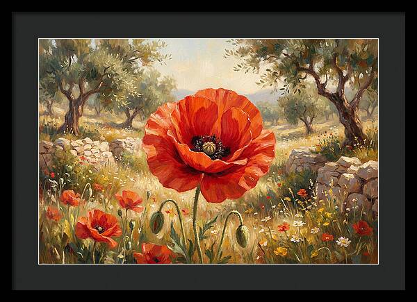 Red Poppy In Bloom