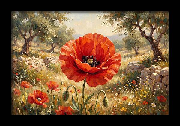 Red Poppy In Bloom