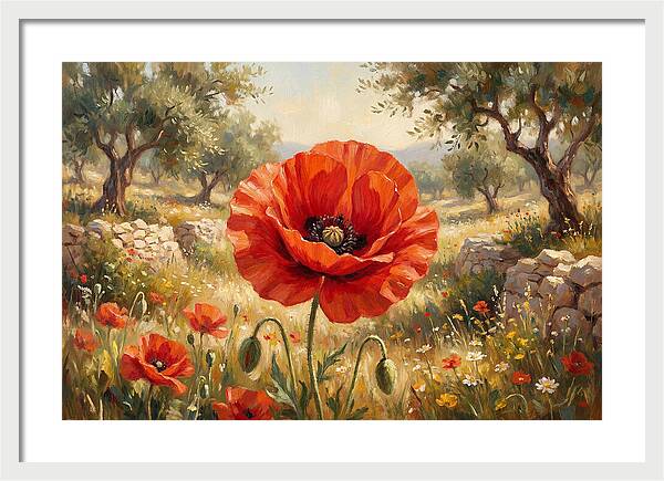 Red Poppy In Bloom