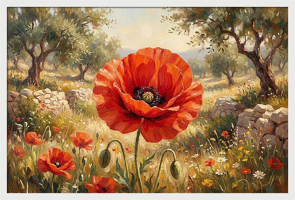 Red Poppy In Bloom
