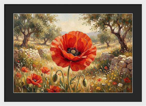 Red Poppy In Bloom