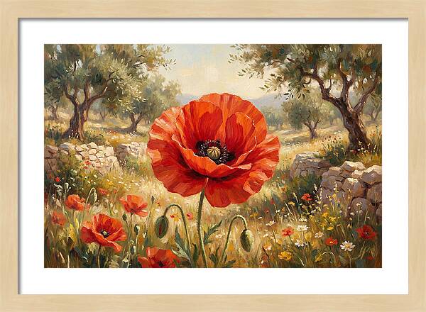 Red Poppy In Bloom