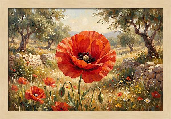 Red Poppy In Bloom
