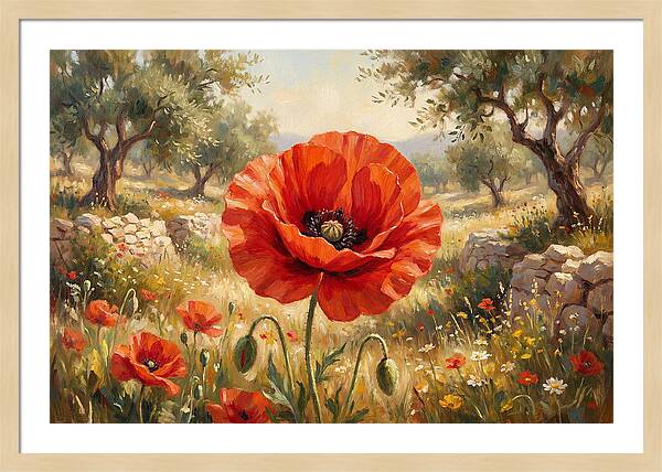 Red Poppy In Bloom