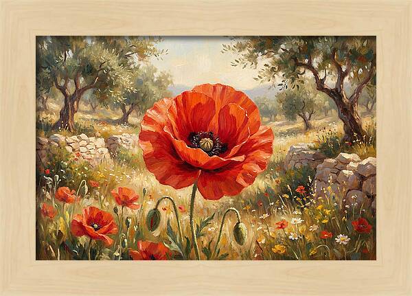 Red Poppy In Bloom