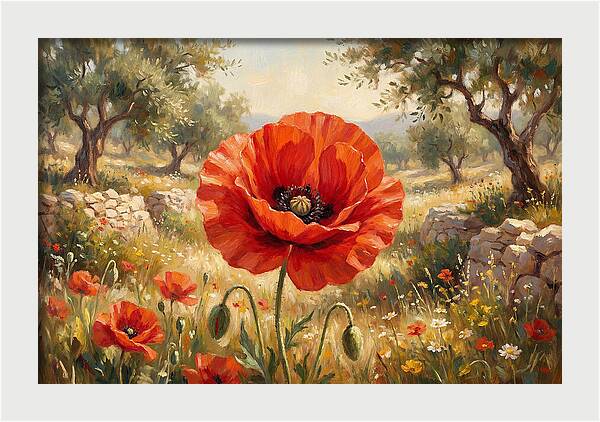 Red Poppy In Bloom
