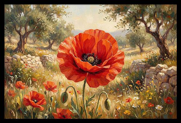 Red Poppy In Bloom