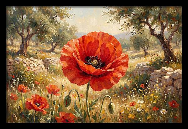 Red Poppy In Bloom
